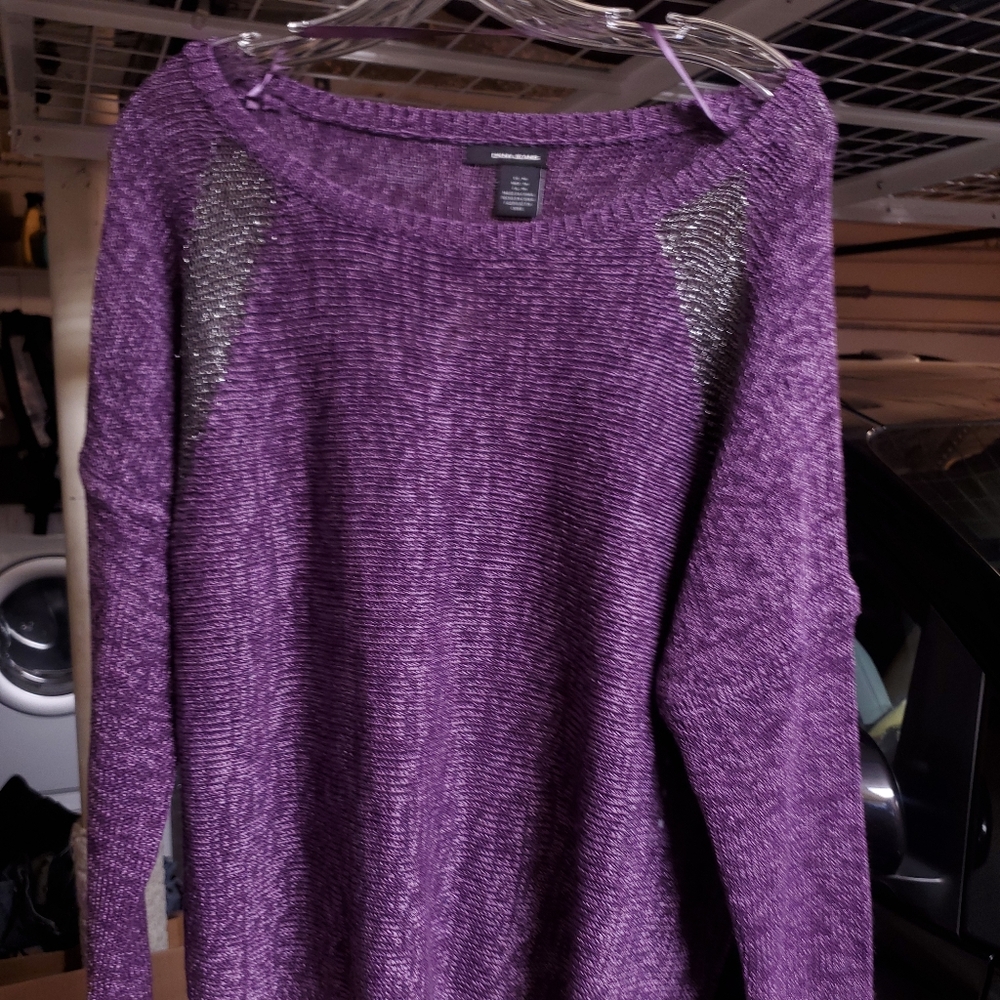 DKNY Jeans womens sweater pullover purple